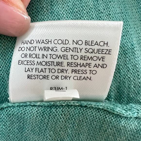 Eileen Fisher Green Cardigan Sweater Wool Open Front Long Sleeve Regular Fit XL - Picture 10 of 10